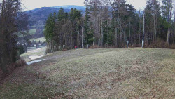 Prostřední část sjezdovky a snowpark