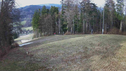 Prostřední část sjezdovky a snowpark