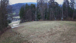 Prostřední část sjezdovky a snowpark