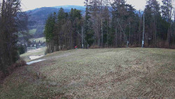 Prostřední část sjezdovky a snowpark