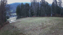 Prostřední část sjezdovky a snowpark