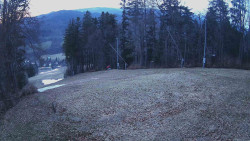 Prostřední část sjezdovky a snowpark