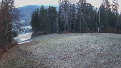 Prostřední část sjezdovky a snowpark