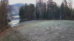 Prostřední část sjezdovky a snowpark