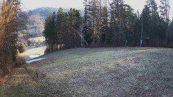Prostřední část sjezdovky a snowpark