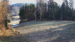 Prostřední část sjezdovky a snowpark
