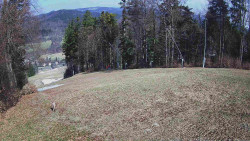 Prostřední část sjezdovky a snowpark