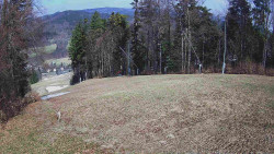 Prostřední část sjezdovky a snowpark