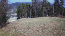 Prostřední část sjezdovky a snowpark