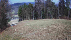 Prostřední část sjezdovky a snowpark