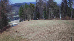 Prostřední část sjezdovky a snowpark