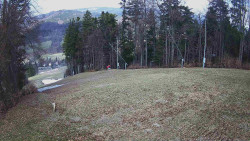 Prostřední část sjezdovky a snowpark