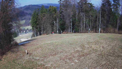 Prostřední část sjezdovky a snowpark