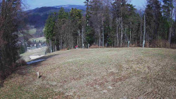 Prostřední část sjezdovky a snowpark