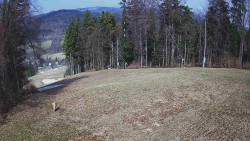 Prostřední část sjezdovky a snowpark