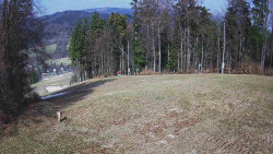 Prostřední část sjezdovky a snowpark