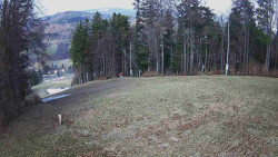 Prostřední část sjezdovky a snowpark