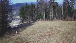 Prostřední část sjezdovky a snowpark