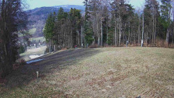 Prostřední část sjezdovky a snowpark