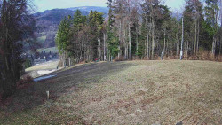 Prostřední část sjezdovky a snowpark