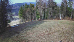 Prostřední část sjezdovky a snowpark