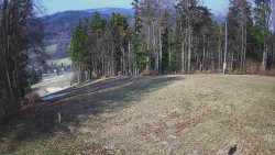 Prostřední část sjezdovky a snowpark