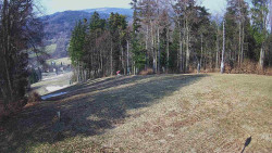 Prostřední část sjezdovky a snowpark