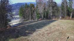 Prostřední část sjezdovky a snowpark