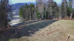 Prostřední část sjezdovky a snowpark