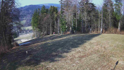 Prostřední část sjezdovky a snowpark
