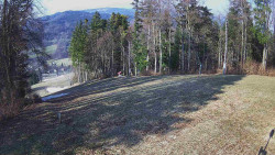 Prostřední část sjezdovky a snowpark