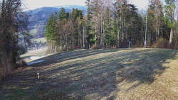 Prostřední část sjezdovky a snowpark