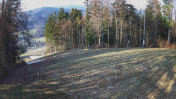 Prostřední část sjezdovky a snowpark