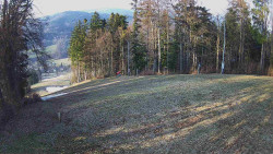 Prostřední část sjezdovky a snowpark