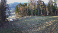 Prostřední část sjezdovky a snowpark