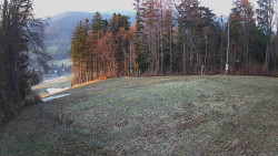 Prostřední část sjezdovky a snowpark