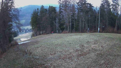 Prostřední část sjezdovky a snowpark