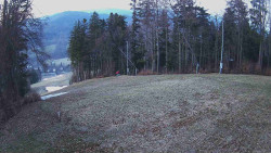 Prostřední část sjezdovky a snowpark