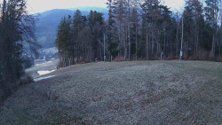 Prostřední část sjezdovky a snowpark