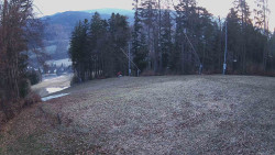 Prostřední část sjezdovky a snowpark