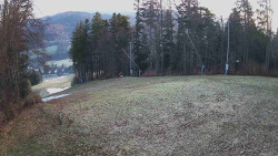 Prostřední část sjezdovky a snowpark