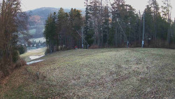 Prostřední část sjezdovky a snowpark