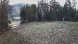 Prostřední část sjezdovky a snowpark