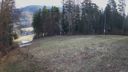 Prostřední část sjezdovky a snowpark