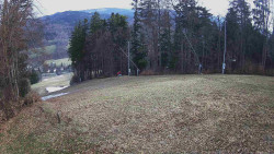 Prostřední část sjezdovky a snowpark