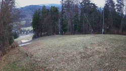 Prostřední část sjezdovky a snowpark