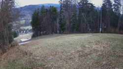 Prostřední část sjezdovky a snowpark