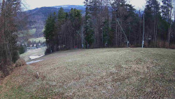 Prostřední část sjezdovky a snowpark