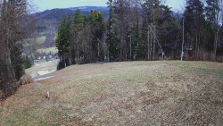 Prostřední část sjezdovky a snowpark