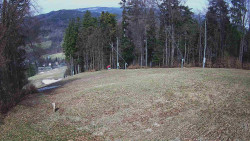 Prostřední část sjezdovky a snowpark